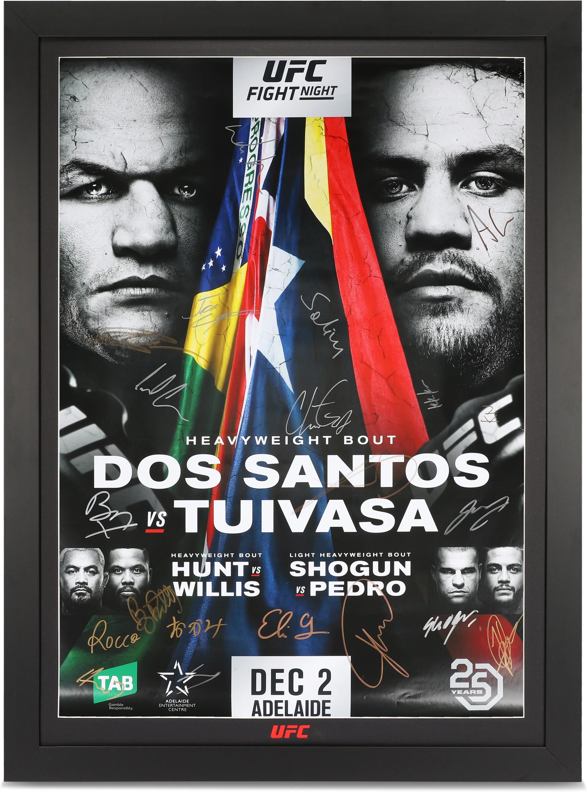 UFC Collectibles UFC Fight Night: Dos Santos vs Tuivasa Autographed Event Poster