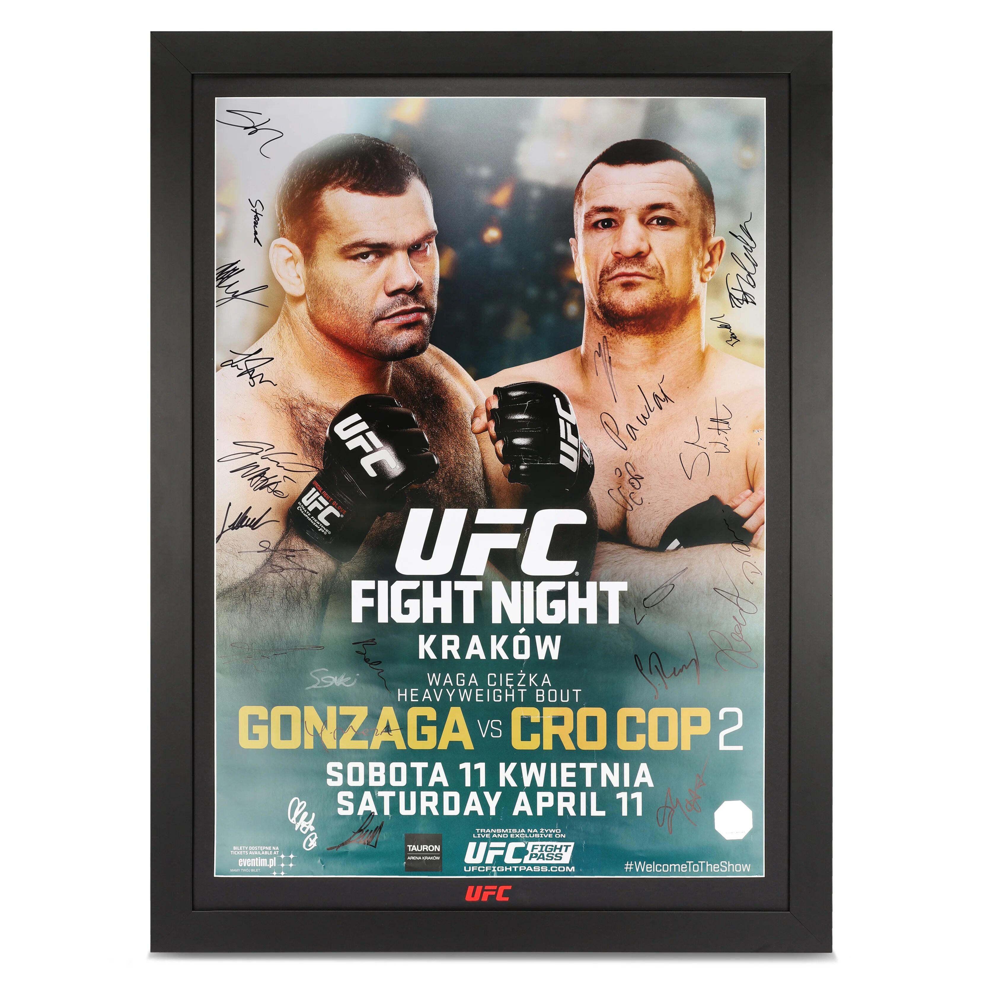 UFC Collectibles UFC Fight Night: Gonzaga vs Cro Cop 2 Autographed Event Poster
