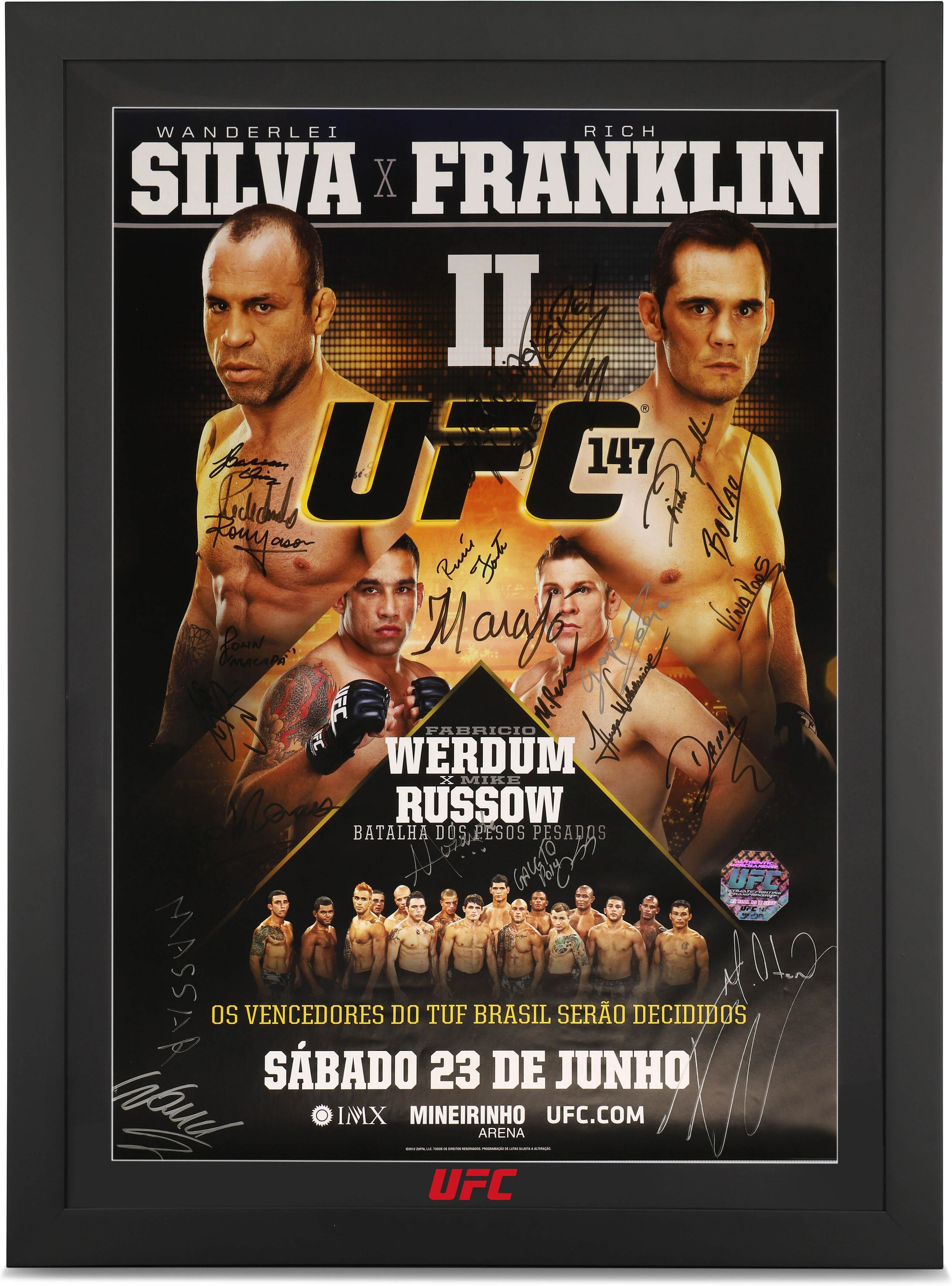 UFC Collectibles UFC 147: Silva vs Franklin 2 Autographed Event Poster