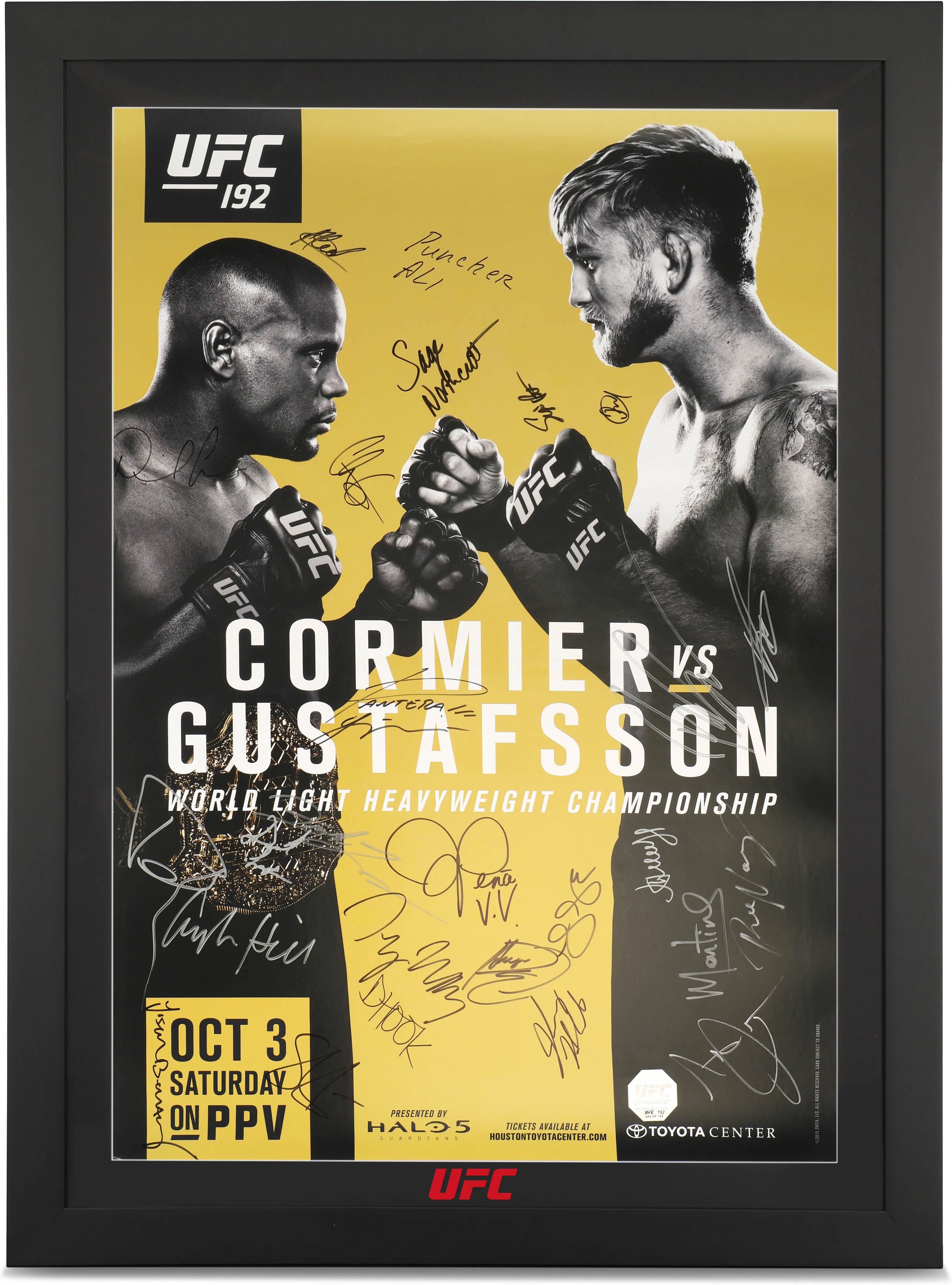 UFC Collectibles UFC 192: Cormier vs Gustafsson Autographed Event Poster