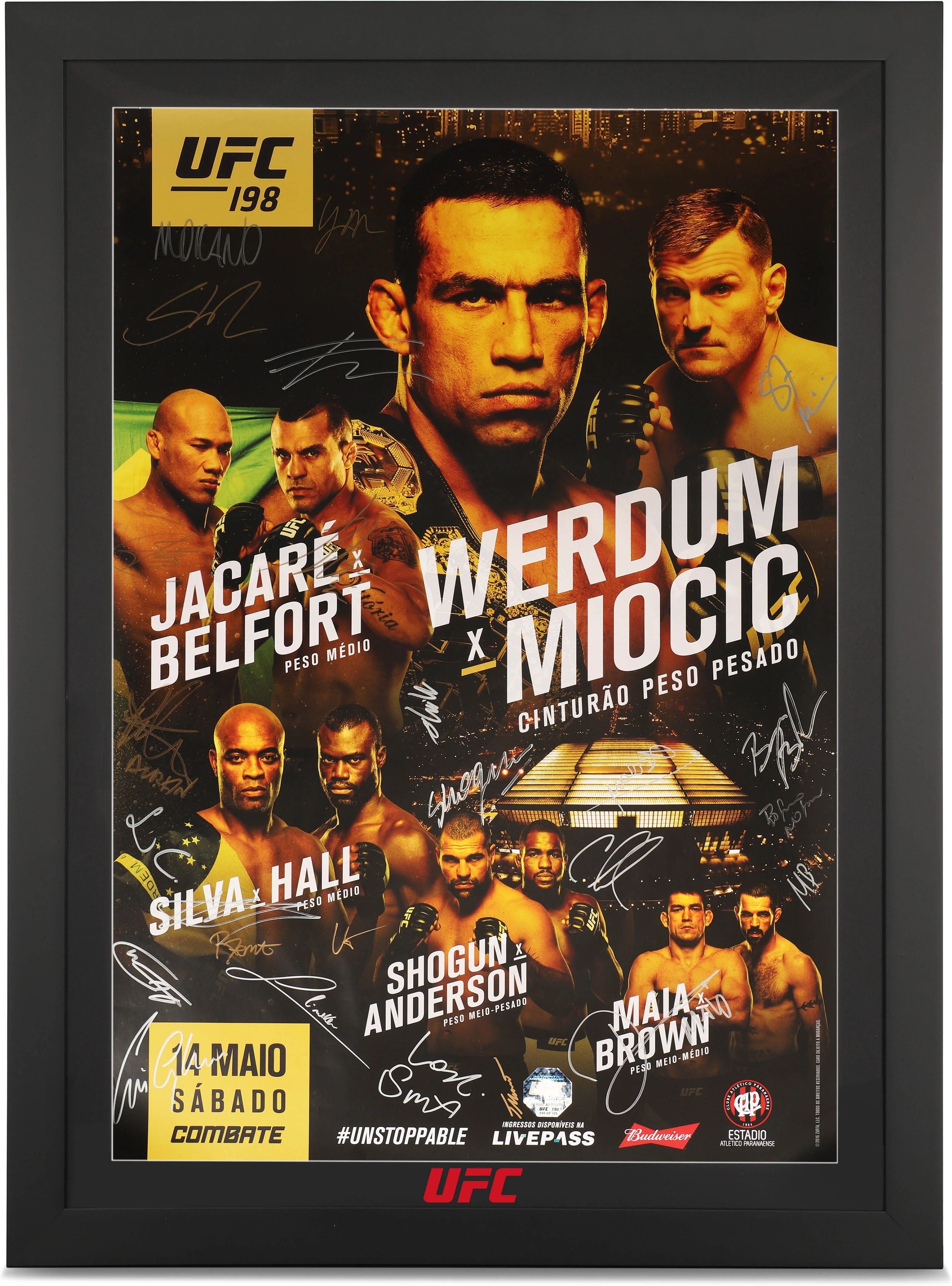 UFC Collectibles UFC 198: Werdum vs Miocic Autographed Event Poster