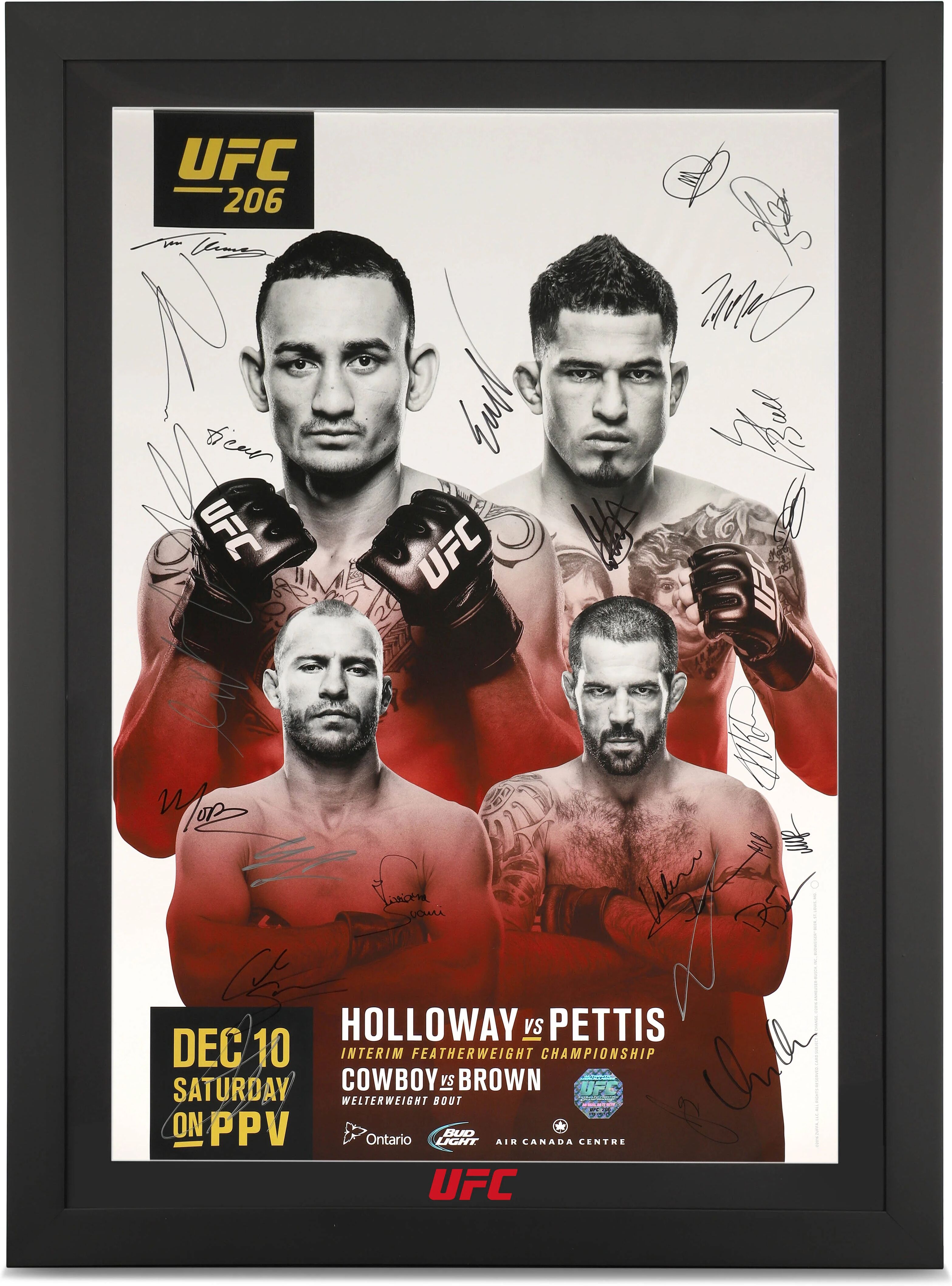 UFC Collectibles UFC 206: Holloway vs Pettis Autographed Event Poster