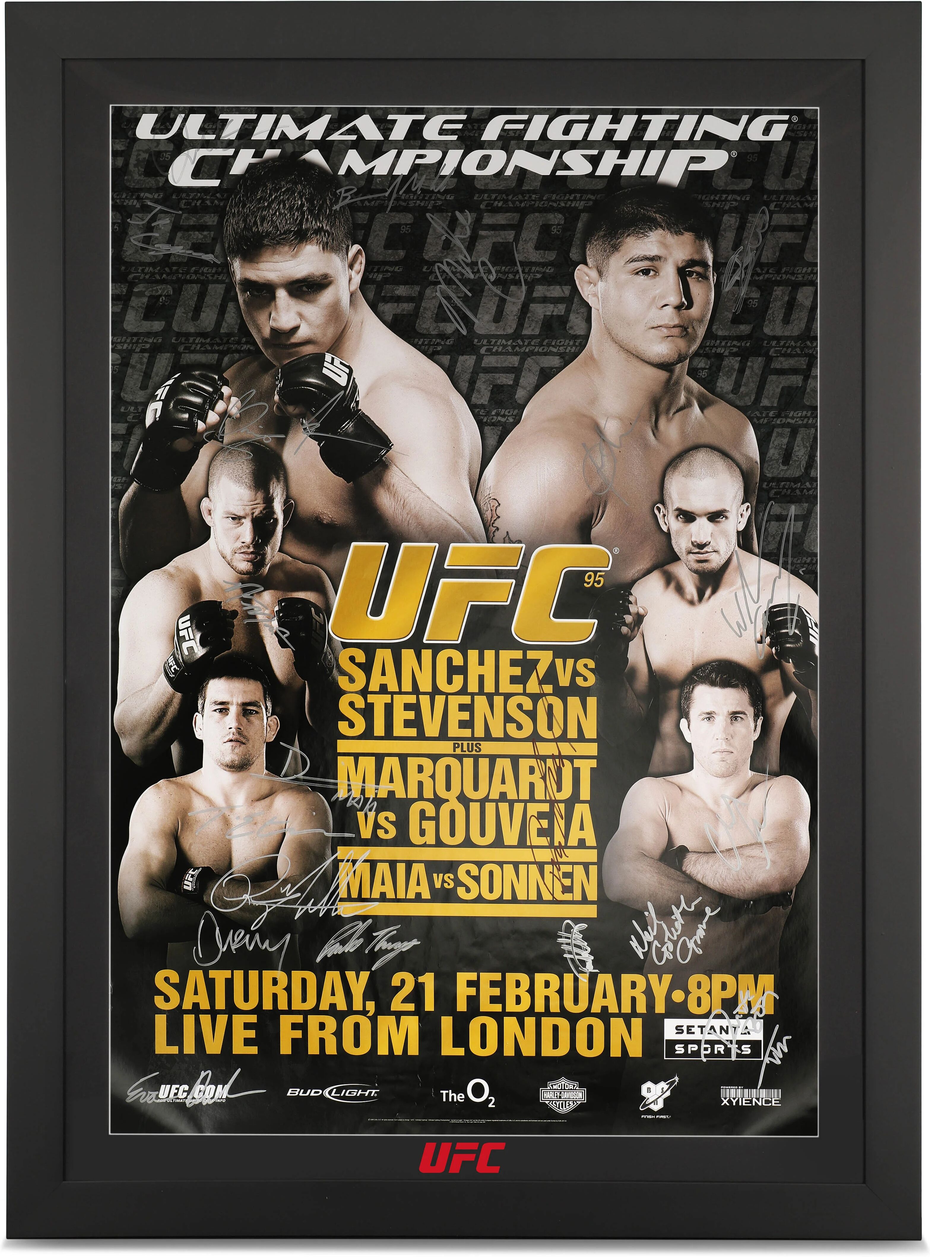 UFC Collectibles UFC 95: Sanchez vs Stevenson Autographed Event Poster