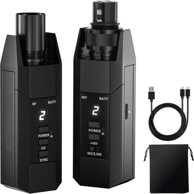 Unbranded Plug-on XLR Wireless Transmitter Receiver System, Wi... Unbranded Plug-on XLR Wireless Transmitter Receiver System, Wi...