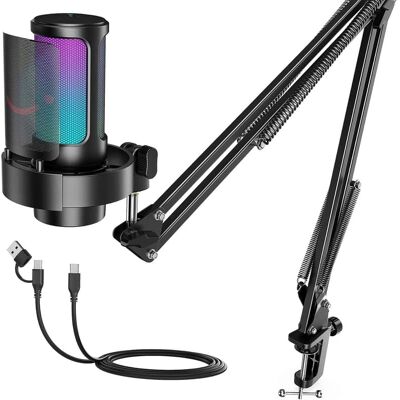 Unbranded USB Gaming Microphone Kit, PC Streaming Mic with RGB... Unbranded USB Gaming Microphone Kit, PC Streaming Mic with RGB...