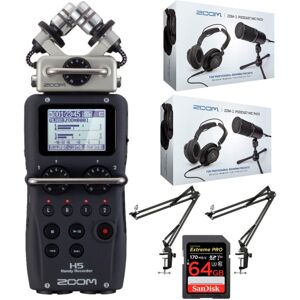 Zoom Zoom H5 Portable Handy Recorder with ZDM-1 Podcast Microp...
