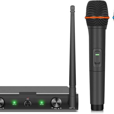 Unbranded Pro UHF 2 Channel Wireless Microphone System with Co... Unbranded Pro UHF 2 Channel Wireless Microphone System with Co...