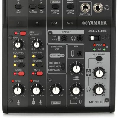 2022 Yamaha AG06MK2 B 2022 Yamaha AG06MK2 B