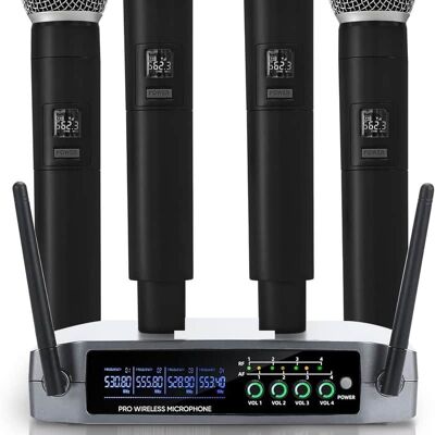 Unbranded Wireless Microphone System, Pro 4-Channel Cordless M... Unbranded Wireless Microphone System, Pro 4-Channel Cordless M...