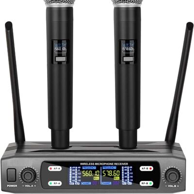 Unbranded Wireless Microphone System, VHF Fixed Dual Frequency... Unbranded Wireless Microphone System, VHF Fixed Dual Frequency...