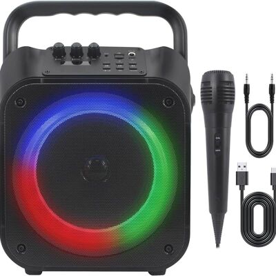 Unbranded Portable Karaoke System w/Lights, Bluetooth, 12W Out... Unbranded Portable Karaoke System w/Lights, Bluetooth, 12W Out...