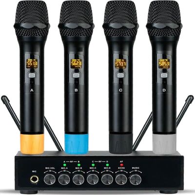Unbranded Wireless Microphone System 4 Channel, UHF Metal Cord... Unbranded Wireless Microphone System 4 Channel, UHF Metal Cord...