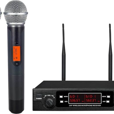 Unbranded 200-Channel Wireless Microphones System, Dual UHF Me... Unbranded 200-Channel Wireless Microphones System, Dual UHF Me...