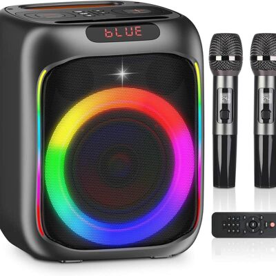 Unbranded Karaoke Machine with 2 Wireless Microphones, 80W Por... Unbranded Karaoke Machine with 2 Wireless Microphones, 80W Por...