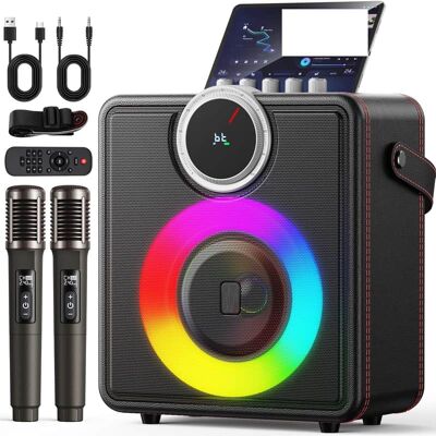 Unbranded Karaoke Machine for Adults, 200W Retro Leather Porta... Unbranded Karaoke Machine for Adults, 200W Retro Leather Porta...