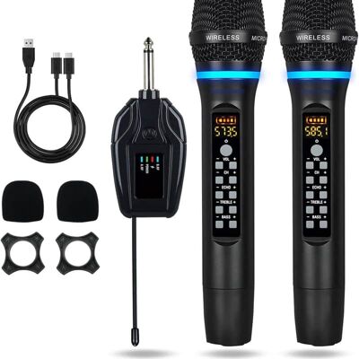 Unbranded Dual Wireless Microphones Rechargeable, UHF Metal Wi... Unbranded Dual Wireless Microphones Rechargeable, UHF Metal Wi...