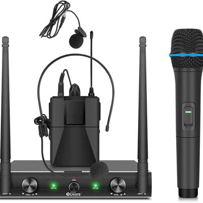 Unbranded Pro UHF 2 Channel Wireless Microphone System with Co... Unbranded Pro UHF 2 Channel Wireless Microphone System with Co...