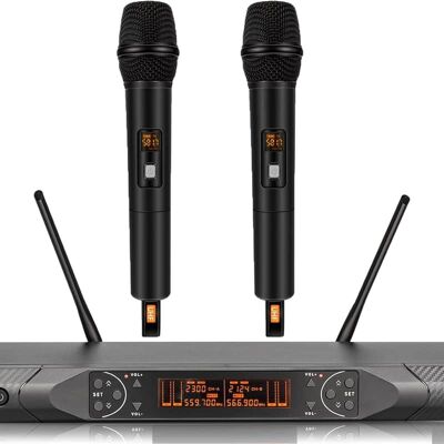 Unbranded Wireless Microphone System, Metal Dual UHF Cordless ... Unbranded Wireless Microphone System, Metal Dual UHF Cordless ...