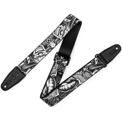 Levy's Levy's 2? Tattoo Series Poly Guitar Strap-black & w... Levy's Levy's 2? Tattoo Series Poly Guitar Strap-black & w...