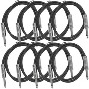 Unbranded 8 Pack of 2 Foot Black TS to TS Patch Cables PA/DJ C...