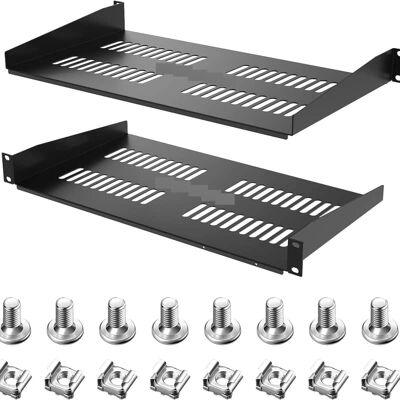 Unbranded 2-Pc 19 inch Rack Shelf, 1U Server Rack Shelf 10" De... Unbranded 2-Pc 19 inch Rack Shelf, 1U Server Rack Shelf 10" De...