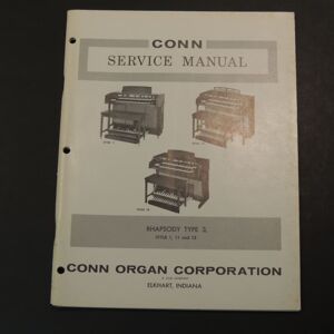 Conn Rhapsody Type 3 Style 1, 11 and 12 Service Manual
