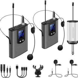 Unbranded Wireless System with Dual Headset Microphones/Lavali...
