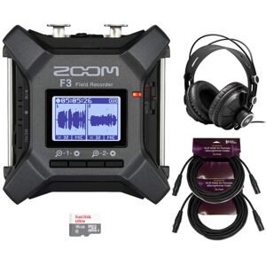 Zoom F3 MultiTrack Handheld Field Recorder with Headphones and...