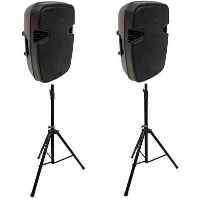 Unbranded Audio 15" Bluetooth Powered PA Speakers (2) with Tri... Unbranded Audio 15" Bluetooth Powered PA Speakers (2) with Tri...