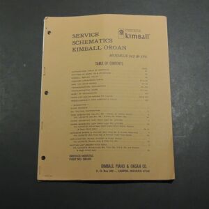 Kimball Models 162 & 170 Service Manual