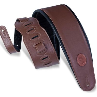 Levy's 4 1/2 Signature Brown Garment Leather Guitar Strap Wit... Levy's 4 1/2 Signature Brown Garment Leather Guitar Strap Wit...