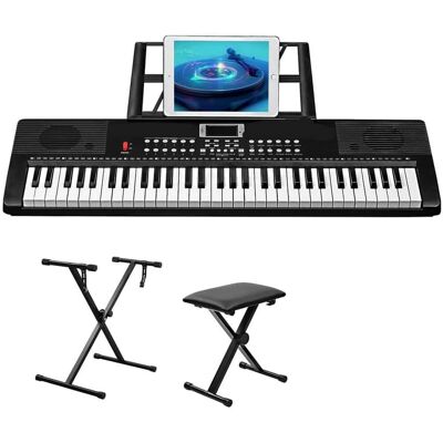 Unbranded 61 Key Piano Keyboard with Stand, Piano Bench,Headph... Unbranded 61 Key Piano Keyboard with Stand, Piano Bench,Headph...