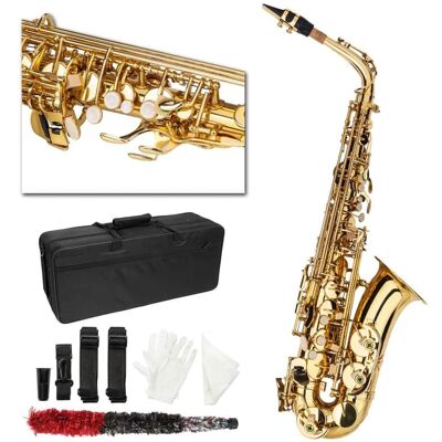 Unbranded Saxophone Eb Sax Alto E Flat Brass with Mouthpiece &... Unbranded Saxophone Eb Sax Alto E Flat Brass with Mouthpiece &...