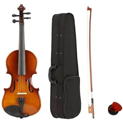Unbranded New Acoustic Violin Natural 1/8 with Case + Bow + Ro... Unbranded New Acoustic Violin Natural 1/8 with Case + Bow + Ro...