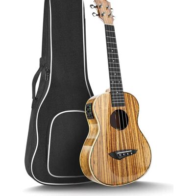 Unbranded 26inch Zebrawood High Gloss Tenor Electric Ukulele P... Unbranded 26inch Zebrawood High Gloss Tenor Electric Ukulele P...