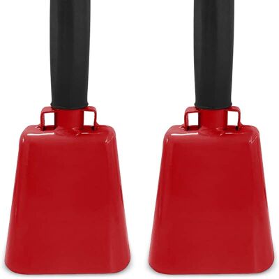 Unbranded 2 Pack 7 Inch Steel Cowbells with Handle, Loud Noise... Unbranded 2 Pack 7 Inch Steel Cowbells with Handle, Loud Noise...