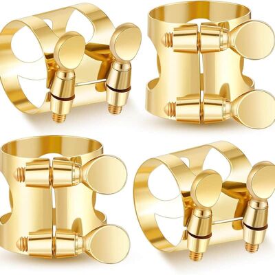 Unbranded 4 Pcs Alto Saxophone Ligature, Gold Sax Mouthpiece F... Unbranded 4 Pcs Alto Saxophone Ligature, Gold Sax Mouthpiece F...