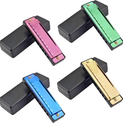 Unbranded 4PCS Key of C 10 Hole 10 Tones Titanium Color Harmon... Unbranded 4PCS Key of C 10 Hole 10 Tones Titanium Color Harmon...