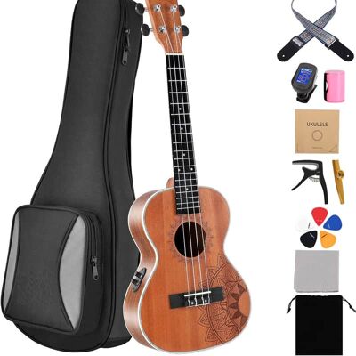 Unbranded Tenor Ukelele Sapele Beginner Electric Built-in Equa... Unbranded Tenor Ukelele Sapele Beginner Electric Built-in Equa...