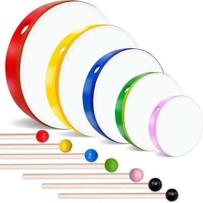 Unbranded 5 Pcs Kids Hand Drums Wood Frame Drum Set with Drum ... Unbranded 5 Pcs Kids Hand Drums Wood Frame Drum Set with Drum ...