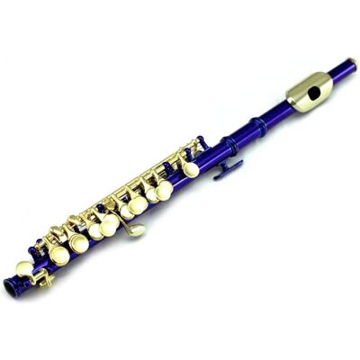 Unbranded Blue Piccolo w Gold Keys Flute Unbranded Blue Piccolo w Gold Keys Flute
