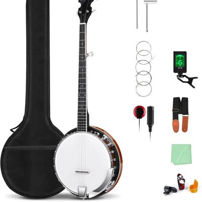 Unbranded LEFT-HANDED Banjo 5 String Mahogany Open Back Banjo ... Unbranded LEFT-HANDED Banjo 5 String Mahogany Open Back Banjo ...