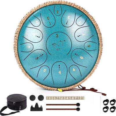 Unbranded Steel Tongue Drum, 12 Inch 15 Note Tongue Drums, C K... Unbranded Steel Tongue Drum, 12 Inch 15 Note Tongue Drums, C K...