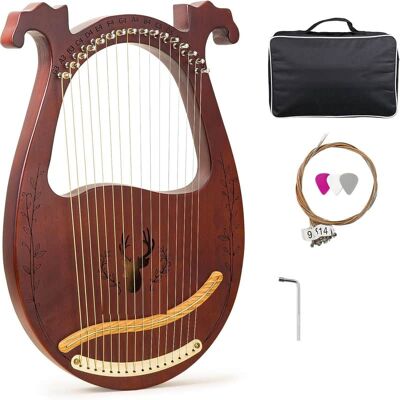 Unbranded Lyre Harp, 16-String Mahogany Lyra Harp Kit, Stringe... Unbranded Lyre Harp, 16-String Mahogany Lyra Harp Kit, Stringe...