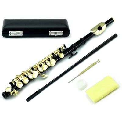 Unbranded Black Piccolo Flute w Gold Keys LIMITED Unbranded Black Piccolo Flute w Gold Keys LIMITED