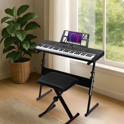 Unbranded 88 Key Lighting Keyboard with Piano Stand, Piano Bench Unbranded 88 Key Lighting Keyboard with Piano Stand, Piano Bench