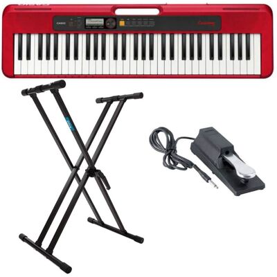 Casio Casiotone CT-S200 61-Key Portable Keyboard (Red) w/Stand... Casio Casiotone CT-S200 61-Key Portable Keyboard (Red) w/Stand...