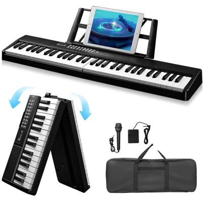 Unbranded Folding Piano Keyboard 61 Key Portable Piano Semi-We... Unbranded Folding Piano Keyboard 61 Key Portable Piano Semi-We...