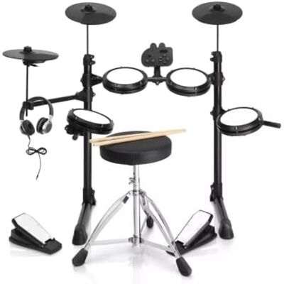 Unbranded Electric Drum Set 2 Pedals 4 Quiet Mesh Pad 3 Cymbal... Unbranded Electric Drum Set 2 Pedals 4 Quiet Mesh Pad 3 Cymbal...