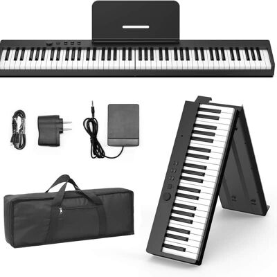 Unbranded 88 Key Folding Piano Keyboard, Portable Semi-Weighte... Unbranded 88 Key Folding Piano Keyboard, Portable Semi-Weighte...